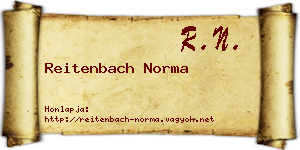 Reitenbach Norma névjegykártya